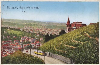 Ansichtskarte "Stuttgart Neue Weinsteige" datiert 1933