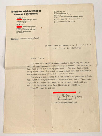 Bund deutsche Mädel, Mitgliedsausweis, NSDAP Mitgliedskarte und weitere Ausweis und Dokumente eines Mädels im Bann 1/185 Segeberg