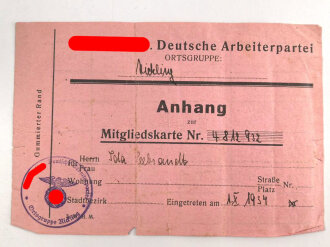 Bund deutsche Mädel, Mitgliedsausweis, NSDAP Mitgliedskarte und weitere Ausweis und Dokumente eines Mädels im Bann 1/185 Segeberg