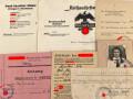 Bund deutsche Mädel, Mitgliedsausweis, NSDAP Mitgliedskarte und weitere Ausweis und Dokumente eines Mädels im Bann 1/185 Segeberg