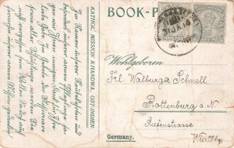 Ansichtskarte "Gruss und Dank aus Indien!"