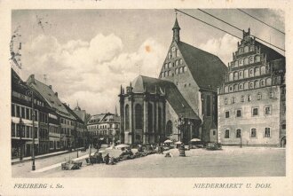 Ansichtskarte "Freiber i. Sa. - Niedermarkt u....