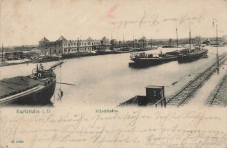 Ansichtskarte "Karlsruhe Rheinhafen" datiert 1940