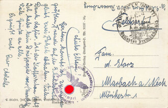 Ansichtskarte "Marbach" datiert 1942