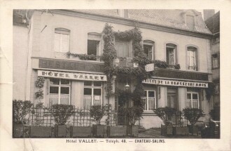 Ansichtskarte "Hotel Vallet. - Téléph. 48. - Chateau Salins"