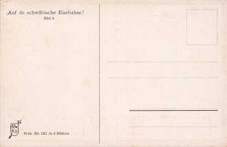 Ansichtskarte "Auf de schwäbische Eisebahne!"