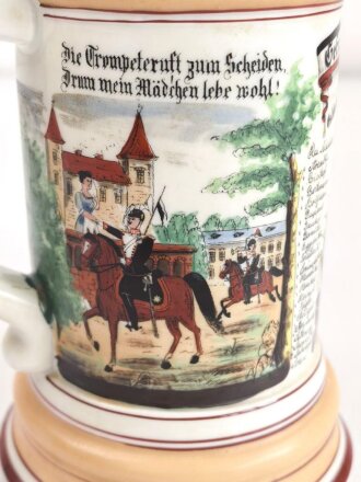 Preußen, Reservistenkrug eines Angehörigen im "1. Garde Ulanen Regiment Potsdam 1901-04" Guter Gesamtzustand, gebrauchsspuren, ungereinigtes Stück