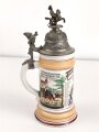 Preußen, Reservistenkrug eines Angehörigen im "1. Garde Ulanen Regiment Potsdam 1901-04" Guter Gesamtzustand, gebrauchsspuren, ungereinigtes Stück