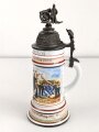 Preußen, Reservistenkrug eines Angehörigen im "Fuß Artillerie Regiment Nr.3 Mainz 1903-05" Ungereinigtes Stück mit Gebrauchs- und Altersspuren