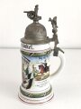 Preußen, Reservistenkrug eines Angehörigen im "2. Garde Feld Artillerie Regiment Potsdam 1905-07" Guter Gesamtzustand mit leichten Gebrauchs- und Altersspuren