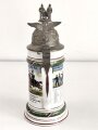 Preußen, Reservistenkrug eines Angehörigen im "2. Garde Feld Artillerie Regiment Potsdam 1905-07" Guter Gesamtzustand mit leichten Gebrauchs- und Altersspuren