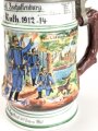 Bayern, Reservistenkrug eines Angehörigen im "Jäger Batl. Aschaffenburg 1912-14" Loch im Boden, sonst guter Gesamtzustand