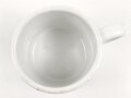 Reichsarbeitsdienst, Kantinenporzellan große Kaffeetasse, Hersteller Hutschenreuther Selb Bavaria 1938, Gesamthöhe 10cm und Durchmesser 10,5cm, gebraucht