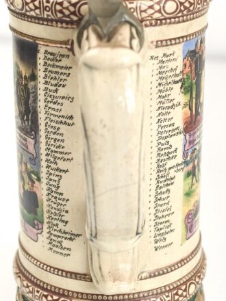 Preußen, Reservistenkrug eines Angehörigen im "3. Garde Regiment zu Fuß Berlin 1908-10" Guter Gesamtzustand mit leichten Gebrauchs- und Altersspuren