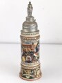 Preußen, Reservistenkrug eines Angehörigen im "3. Garde Regiment zu Fuß Berlin 1908-10" Guter Gesamtzustand mit leichten Gebrauchs- und Altersspuren