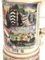 Preußen, Reservistenkrug eines Angehörigen im "3. Garde Regiment zu Fuß Berlin 1908-10" Guter Gesamtzustand mit leichten Gebrauchs- und Altersspuren