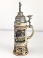 Preußen, Reservistenkrug eines Angehörigen im "3. Garde Regiment zu Fuß Berlin 1908-10" Guter Gesamtzustand mit leichten Gebrauchs- und Altersspuren