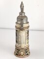 Preußen, Reservistenkrug eines Angehörigen im "3. Garde Regiment zu Fuß Berlin 1908-10" Guter Gesamtzustand mit leichten Gebrauchs- und Altersspuren