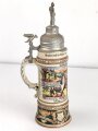 Preußen, Reservistenkrug eines Angehörigen im "3. Garde Regiment zu Fuß Berlin 1908-10" Guter Gesamtzustand mit leichten Gebrauchs- und Altersspuren