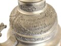 Preußen, Reservistenkrug eines Angehörigen im "3. Garde Regiment zu Fuß Berlin 1908-10" Guter Gesamtzustand mit leichten Gebrauchs- und Altersspuren