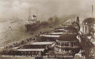 Ansichtskarte "Hamburg - Ankuft d. Cap. Polonio a.d....