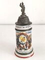 Hessen, Reservistenkrug eines Angehörigen im "Infanterie  Regiment Nr. 118 Worms 1901-03" Gebrauchs- und Altersspuren, an sich aber guter Gesamtzustand, ungereinigt