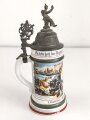 Hessen, Reservistenkrug eines Angehörigen im "Infanterie  Regiment Nr. 118 Worms 1901-03" Gebrauchs- und Altersspuren, an sich aber guter Gesamtzustand, ungereinigt