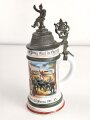Hessen, Reservistenkrug eines Angehörigen im "Infanterie  Regiment Nr. 118 Worms 1901-03" Gebrauchs- und Altersspuren, an sich aber guter Gesamtzustand, ungereinigt