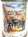 Hessen, Reservistenkrug eines Angehörigen im "Infanterie  Regiment Nr. 118 Worms 1901-03" Gebrauchs- und Altersspuren, an sich aber guter Gesamtzustand, ungereinigt