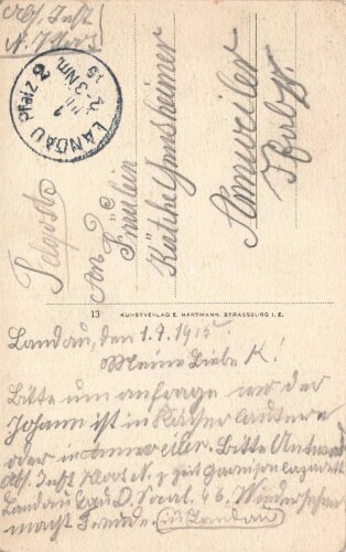 Ansichtskarte "Landau (Pfalz), Schlossstrasse"