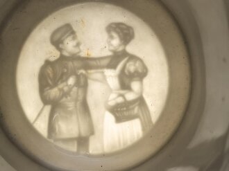 Hessen, Reservistenkrug eines Angehörigen im "Infanterie  Regiment Nr. 168 Butzbach" Guter Gesamtzustand mit leichten Gebrauchs- und Altersspuren,  ungereinigt