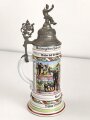 Hessen, Reservistenkrug eines Angehörigen im "Infanterie  Regiment Nr. 168 Butzbach" Guter Gesamtzustand mit leichten Gebrauchs- und Altersspuren,  ungereinigt