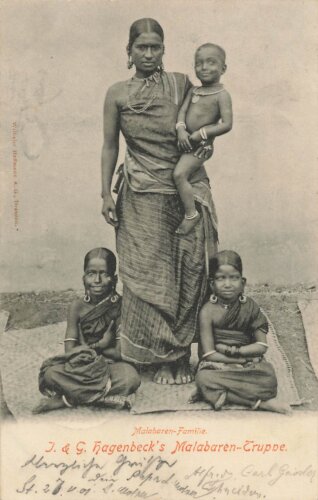 Ansichtskarte "Hagenbeck´s Malabaren-Truppe"
