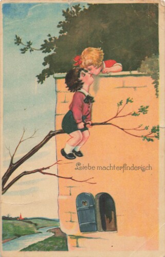 Ansichtskarte "Liebe macht erfinderisch"