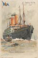 Ansichtskarte "Hamburg Amerika Linie An Bord des Dampfers Kaiserin Auguste Victoria"