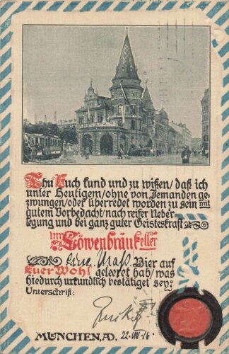 Ansichtskarte "Im Löwenbräukeller"