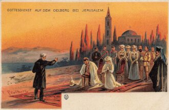Ansichtskarte "Gottesdienst auf dem Oelberg bei Jerusalem"