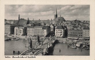 Ansichtskarte "Stettin - Hansabrücke mit Stadtbild"
