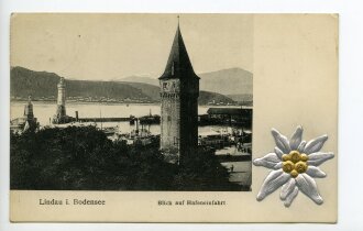 Ansichtskarte "Lindau i. Bodensee - Blick auf Hafeneinfahrt"