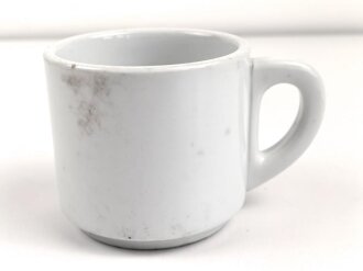 Reichsarbeitsdienst, Kantinenporzellan große Kaffeetasse, Hersteller Hutschenreuther Selb Bavaria 1939, Gesamthöhe 10cm und Durchmesser 10,5cm, gebraucht