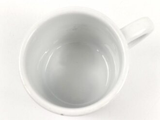 Reichsarbeitsdienst, Kantinenporzellan große Kaffeetasse, Hersteller Hutschenreuther Selb Bavaria 1939, Gesamthöhe 10cm und Durchmesser 10,5cm, gebraucht