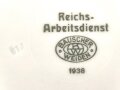 Reichsarbeitsdienst, Kantinenporzellan kleiner Teller, Hersteller Bauscher Weiden 1938, Durchmesser 18cm, gebraucht