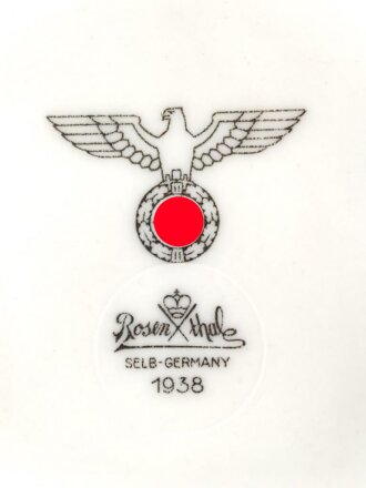 Heer, Kantinenporzellan Suppenteller, Hersteller Rosenthal Selb-Germany 1938, Durchmesser 23cm, gebraucht