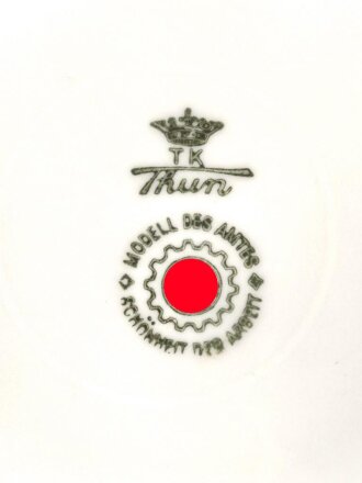 Deutsche Arbeitsfront, Kantinenporzellan Teller, Hersteller TK Thum, Durchmesser 24cm, gebraucht