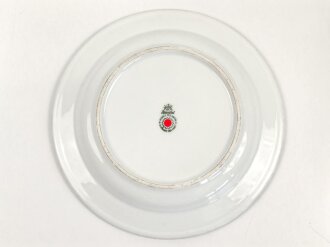 Deutsche Arbeitsfront, Kantinenporzellan Teller, Hersteller R.C. Rosenthal, Durchmesser 23,5cm, gebraucht