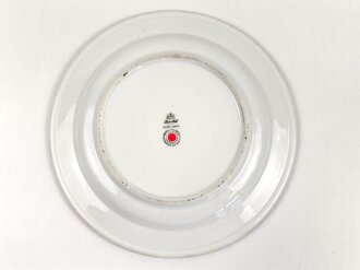Deutsche Arbeitsfront, Kantinenporzellan Teller, Hersteller R.C. Rosenthal, Durchmesser 23,5cm, gebraucht
