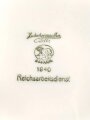 Reichsarbeitsdienst, Kantinenporzellan Teller, Hersteller Hutschenreuther 1940, Durchmesser 23cm, gebraucht