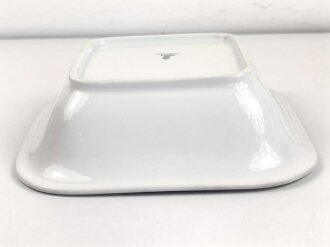 Reichsarbeitsdienst, Kantinenporzellan große, eckige Schale, Kantenlänge 28cm, Hersteller H&G Selb Bavaria Germany Heinrich. Gebraucht