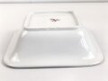 Luftwaffe, Kantinenporzellan große, eckige Schale, Kantenlänge 26cm, Hersteller Bauscher Weiden 1938. Gebraucht