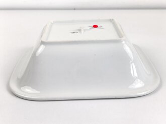 Luftwaffe, Kantinenporzellan große, eckige Schale, Kantenlänge 28cm, Hersteller Johann Haviland Bavaria 1938. Gebraucht